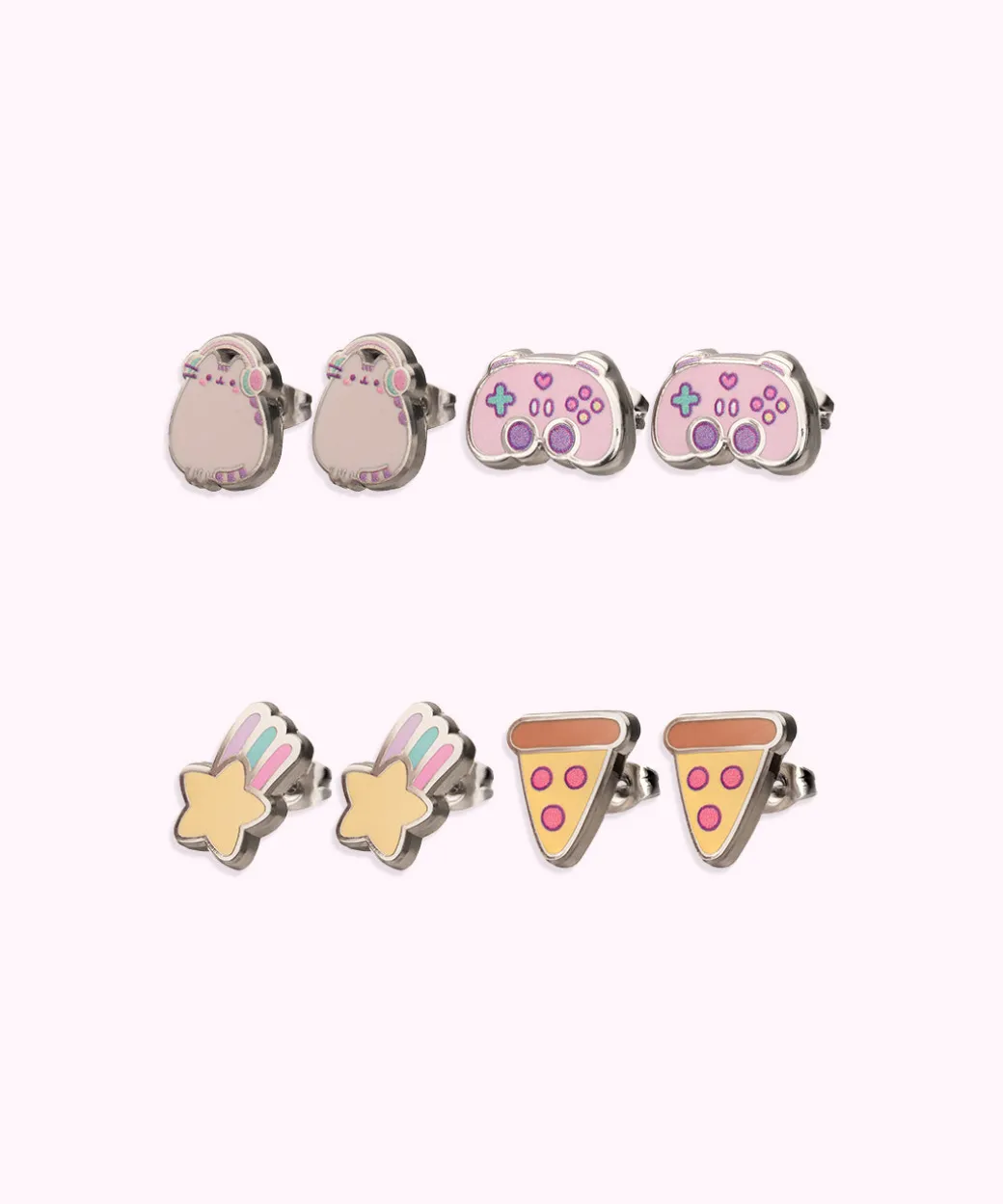 gaming_pusheen_pack_stud_earrings_set_2.webp Pusheen Gaming 4-Pack Stud Earrings Set