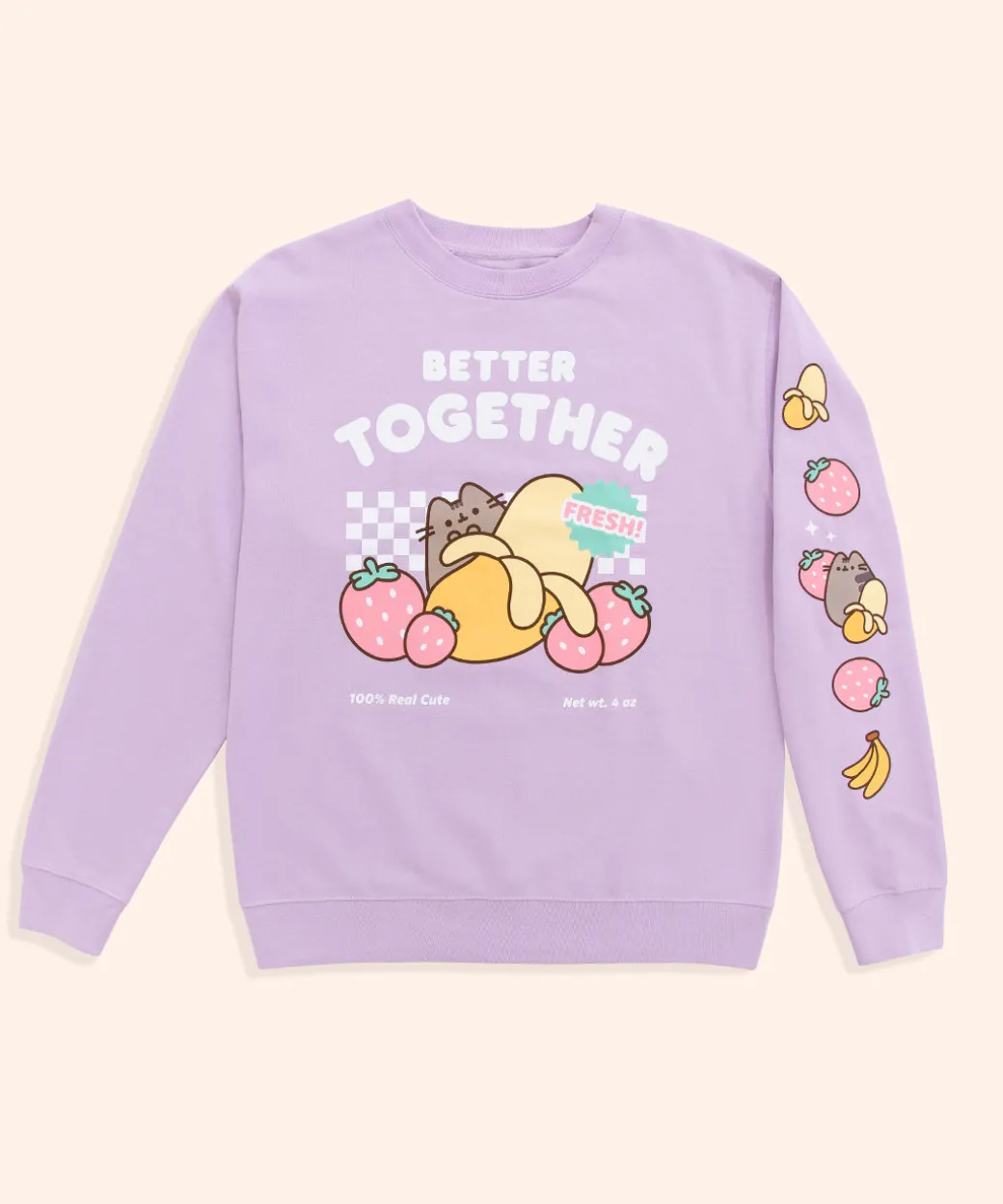 pusheen_fruits_better_together_unisex_sweatshirt_3.webp Pusheen Fruits Better Together Unisex Sweatshirt